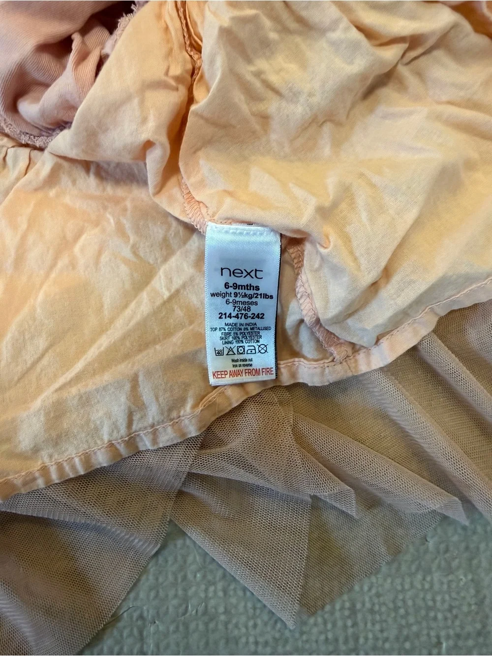 Next Direct Blush Pink Knit Bodice Tulle Skirt Dress